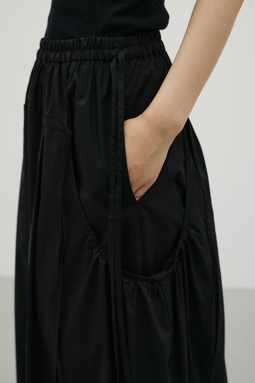 サイドポケットギャザースカート BLK M