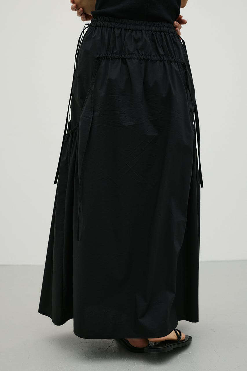 サイドポケットギャザースカート BLK M