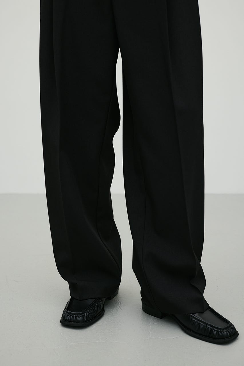 ベーシックツータックパンツ BLK S