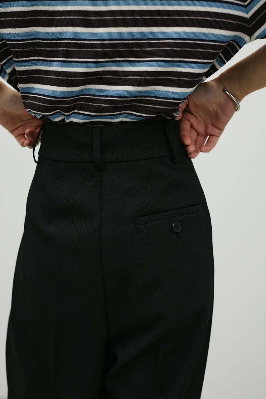 ベーシックツータックパンツ BLK S