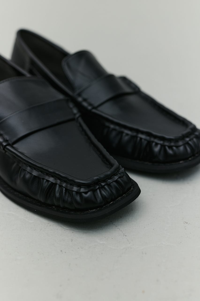 スクエアギャザーローファー BLK LL