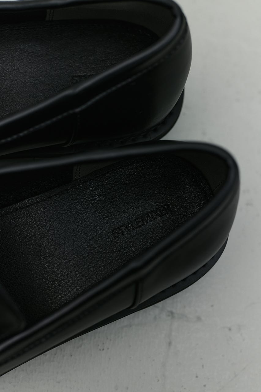 スクエアギャザーローファー BLK LL