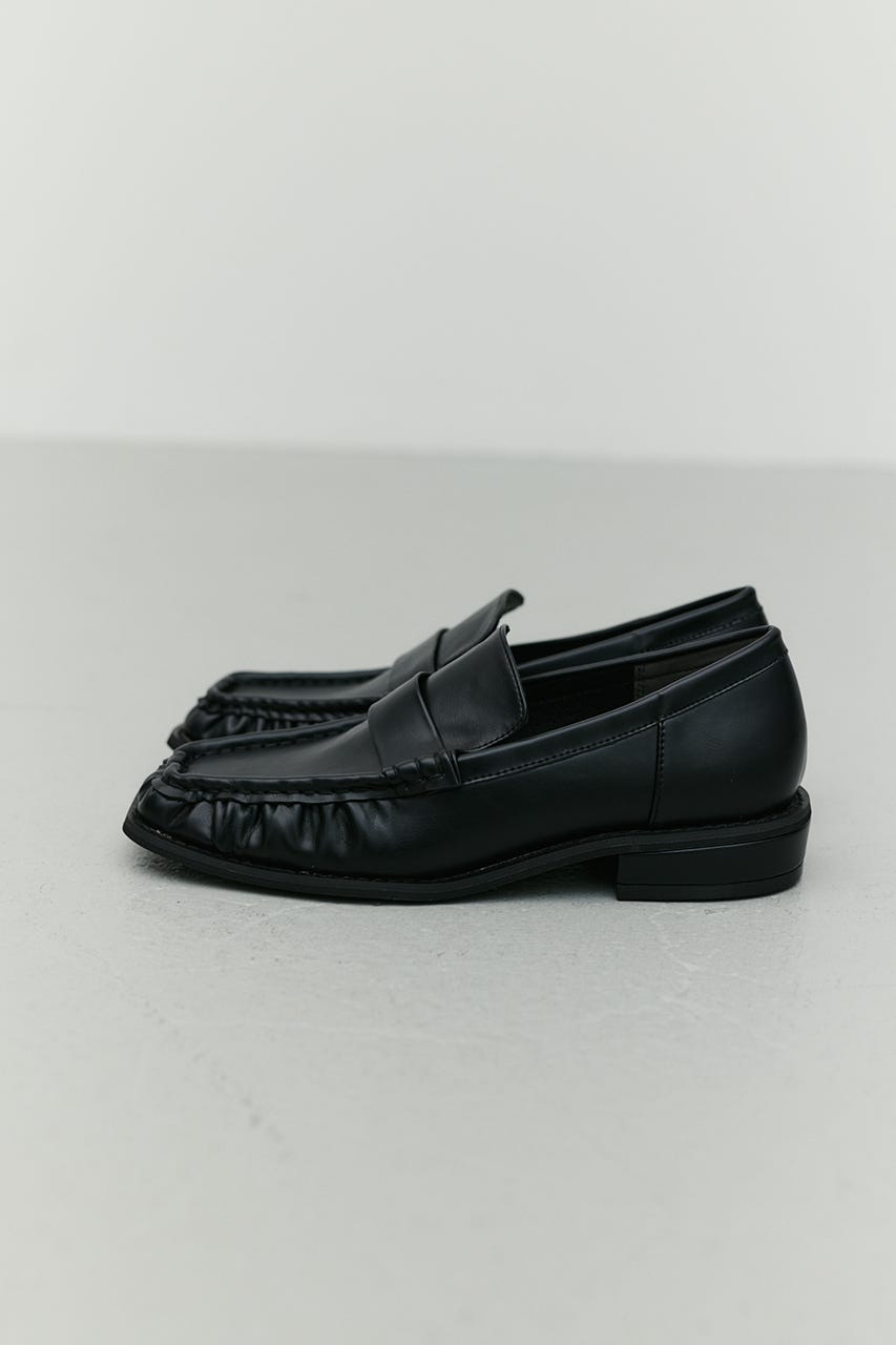 スクエアギャザーローファー BLK LL