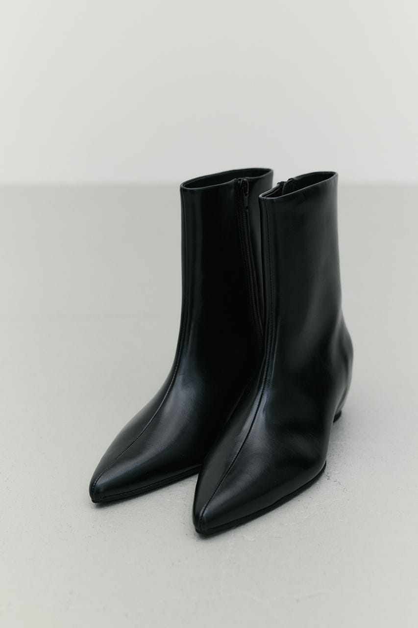 インヒールグロスミドルブーツ BLK M