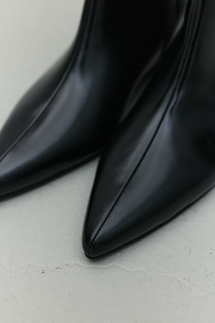 インヒールグロスミドルブーツ BLK M