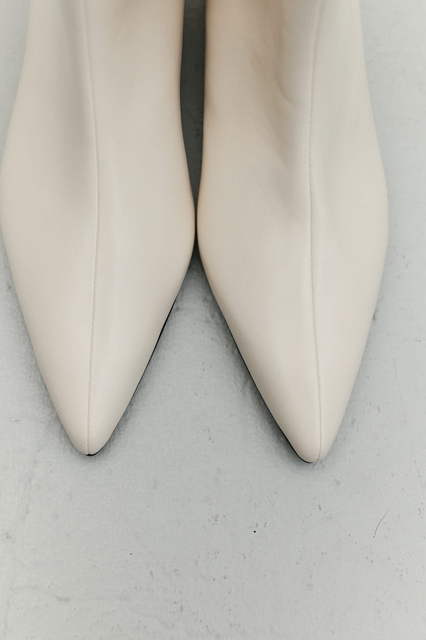 インヒールグロスミドルブーツ WHT M