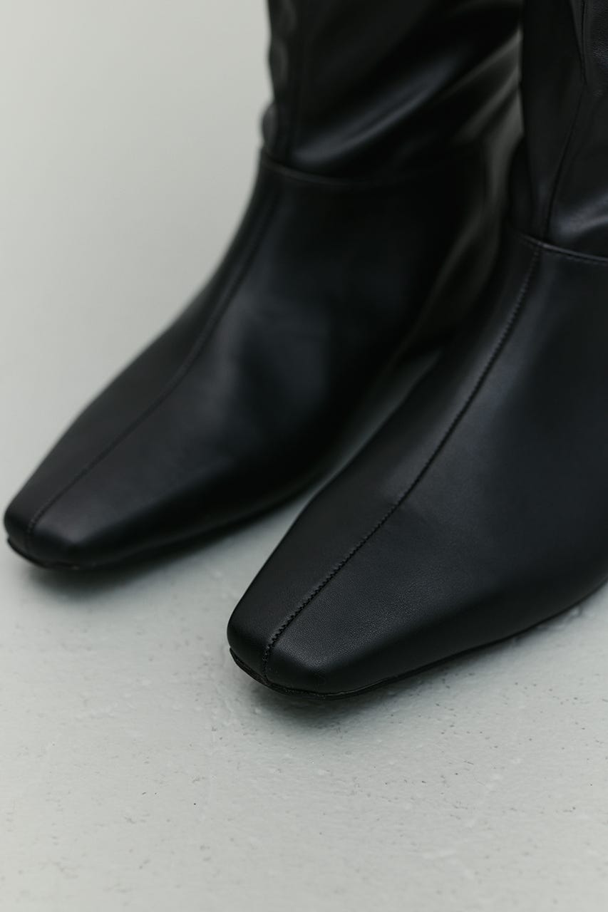 ギャザールーズロングブーツ BLK L