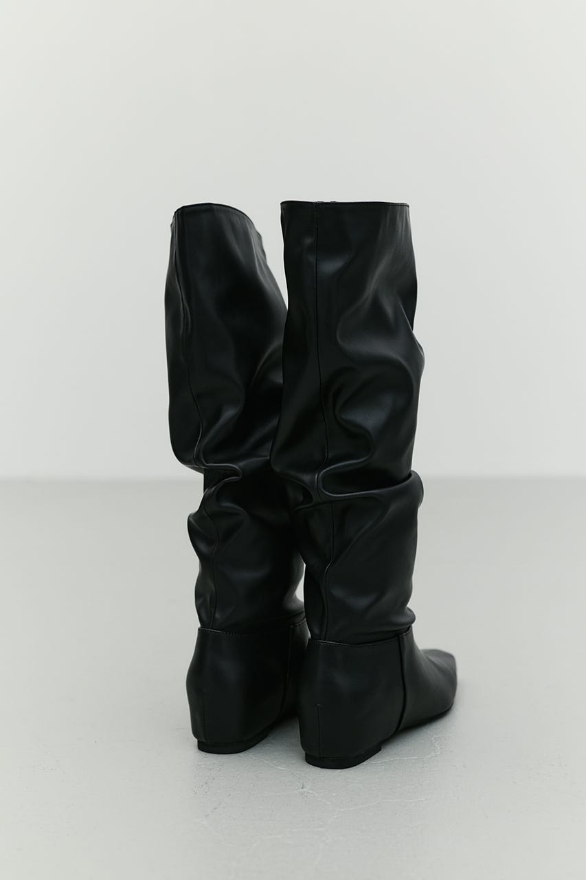 ギャザールーズロングブーツ BLK L