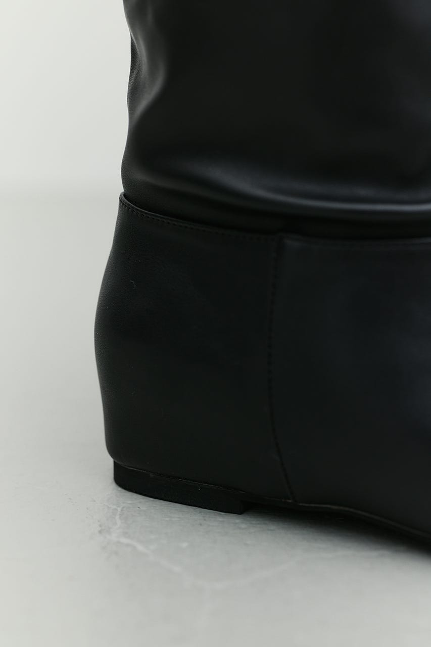 ギャザールーズロングブーツ BLK L
