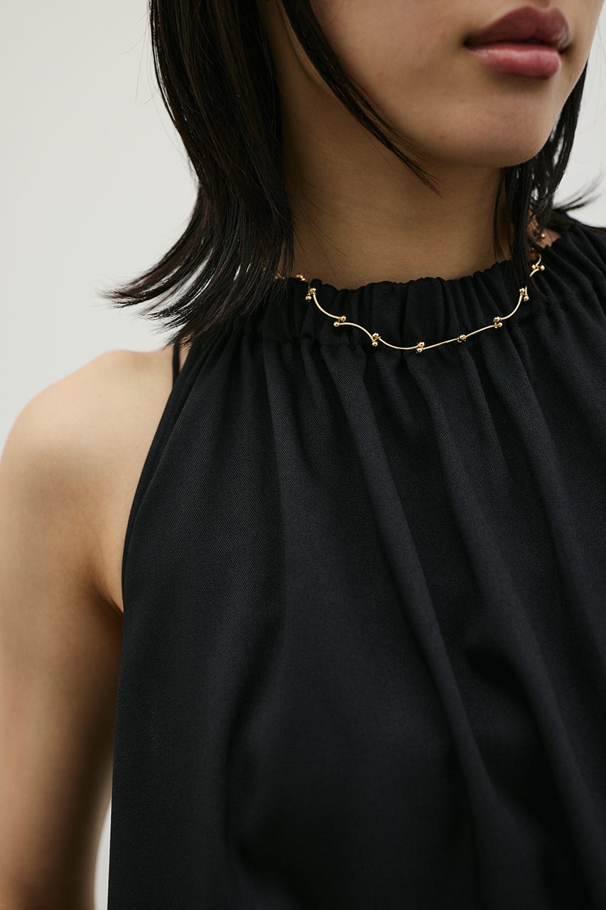 ウェーブデザインチェーンネックレス GLD FREE