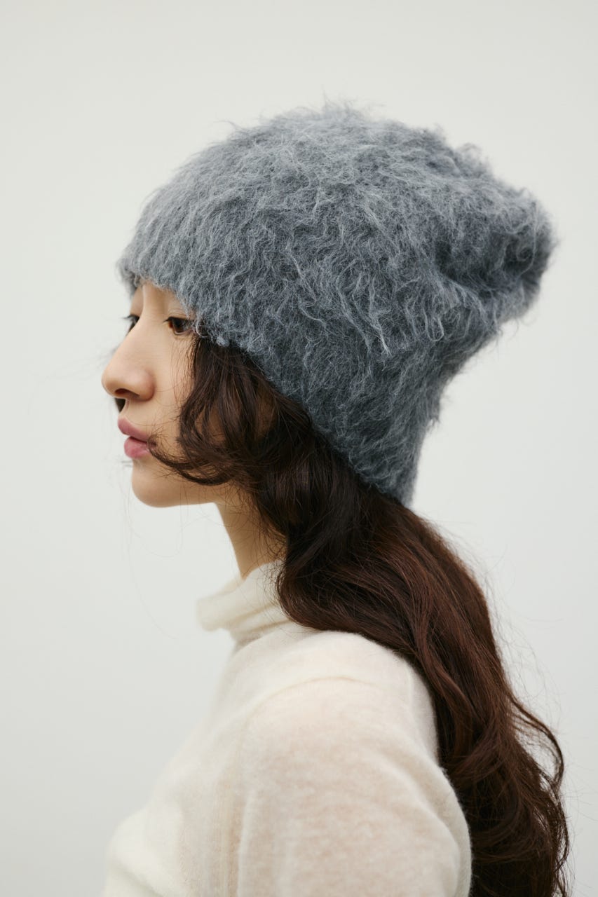シャギーニットビーニー GRY FREE