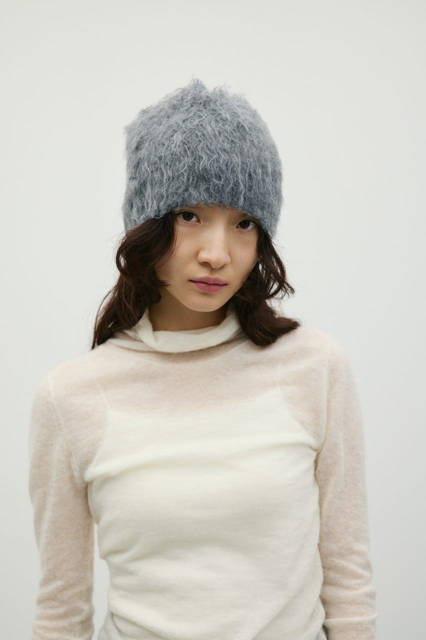 シャギーニットビーニー GRY FREE