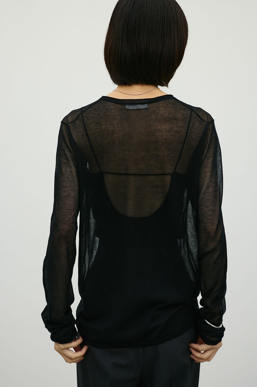 シアースキンニットトップ BLK FREE