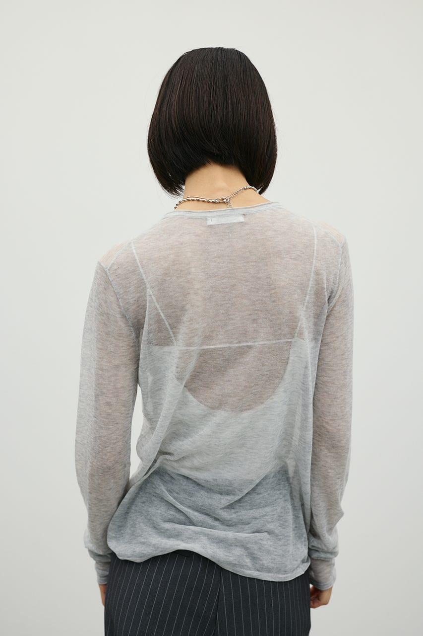 シアースキンニットトップ L/GRY FREE