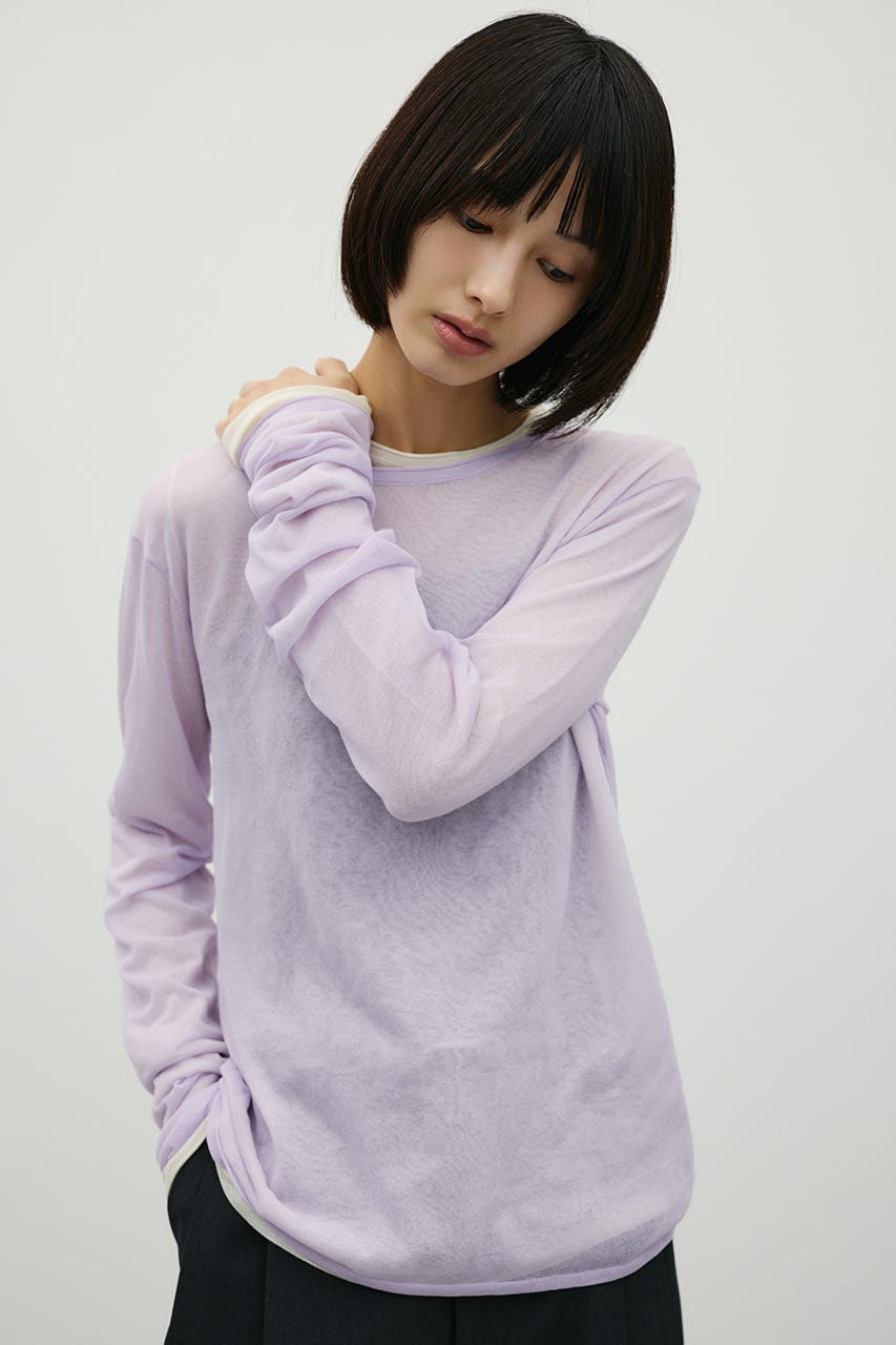 シアースキンニットトップ PUR FREE