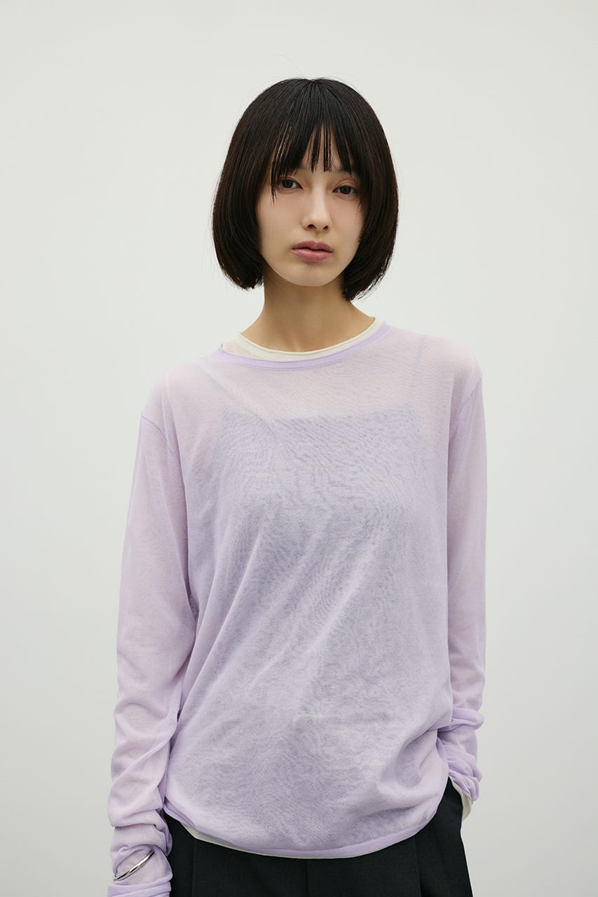 シアースキンニットトップ PUR FREE
