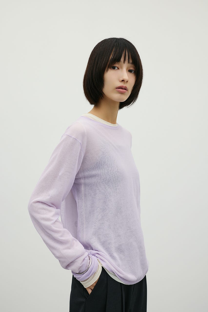 シアースキンニットトップ PUR FREE
