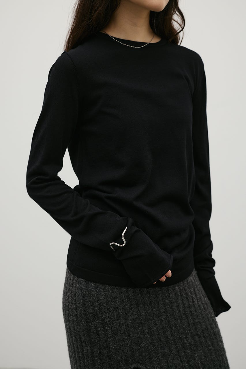 マシンウォッシャブルスリットニット BLK FREE