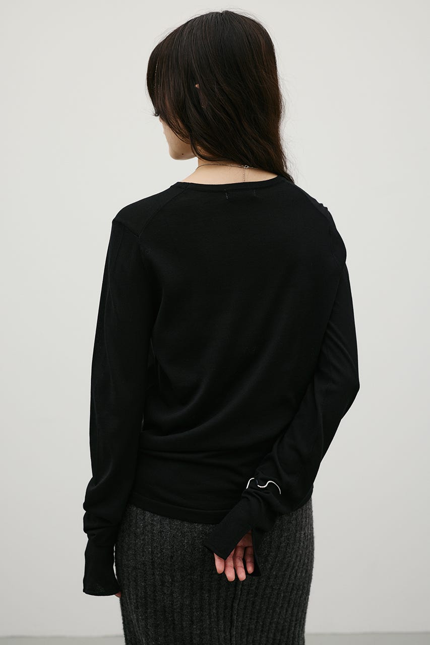 マシンウォッシャブルスリットニット BLK FREE