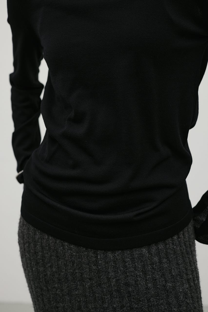 マシンウォッシャブルスリットニット BLK FREE