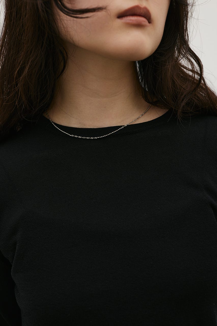 マシンウォッシャブルスリットニット BLK FREE