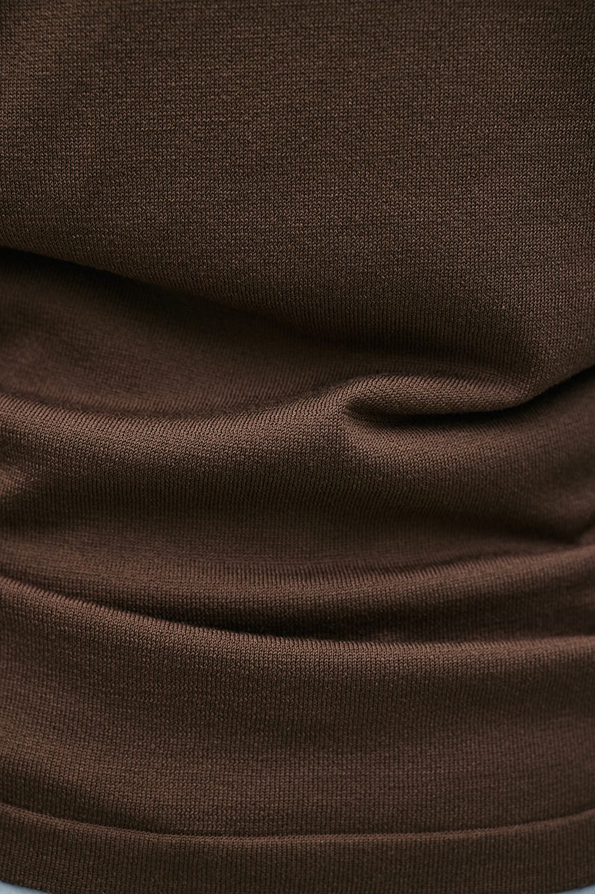 マシンウォッシャブルスリットニット BRN FREE