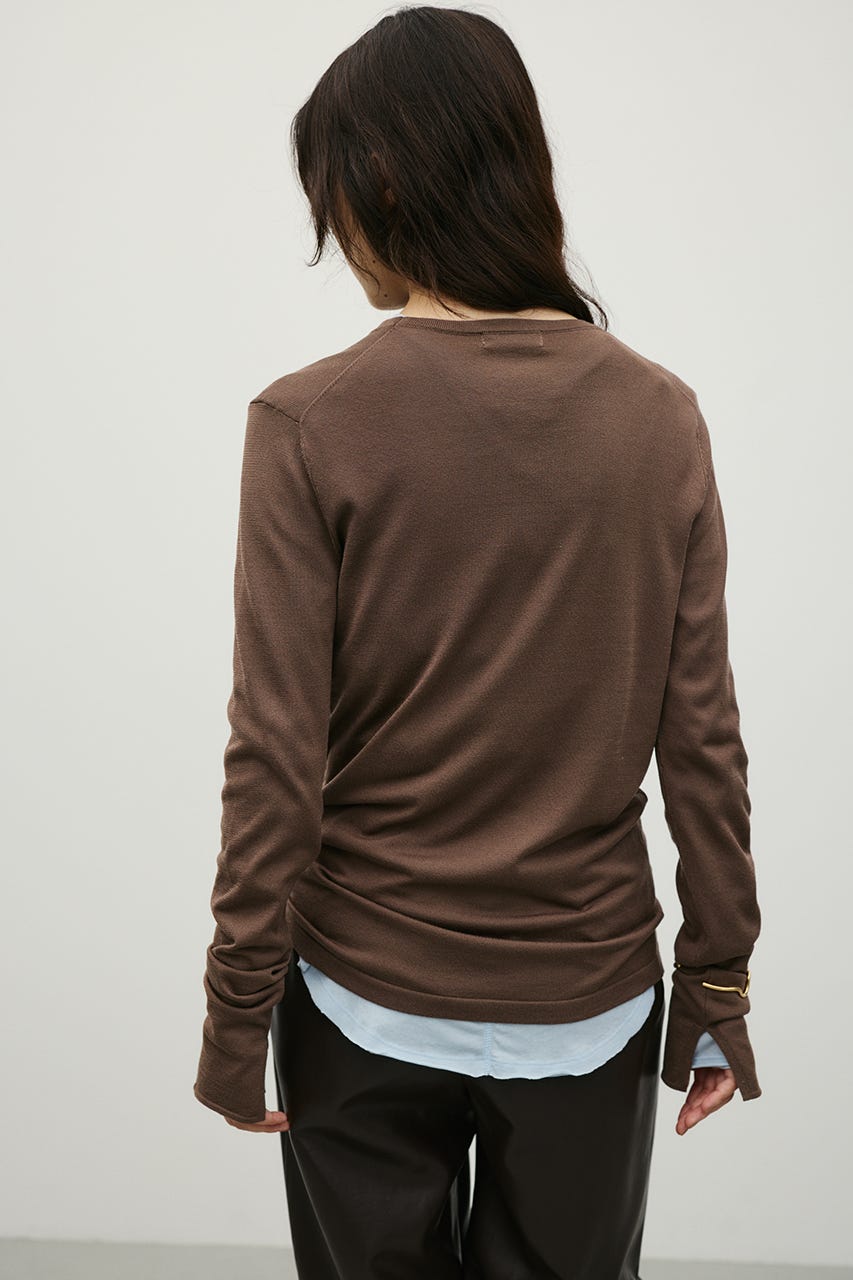 マシンウォッシャブルスリットニット BRN FREE