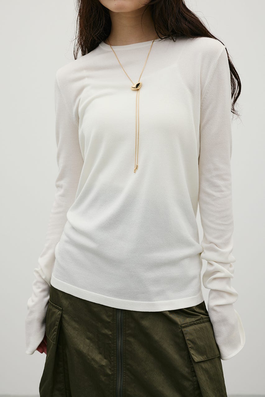 マシンウォッシャブルスリットニット WHT FREE