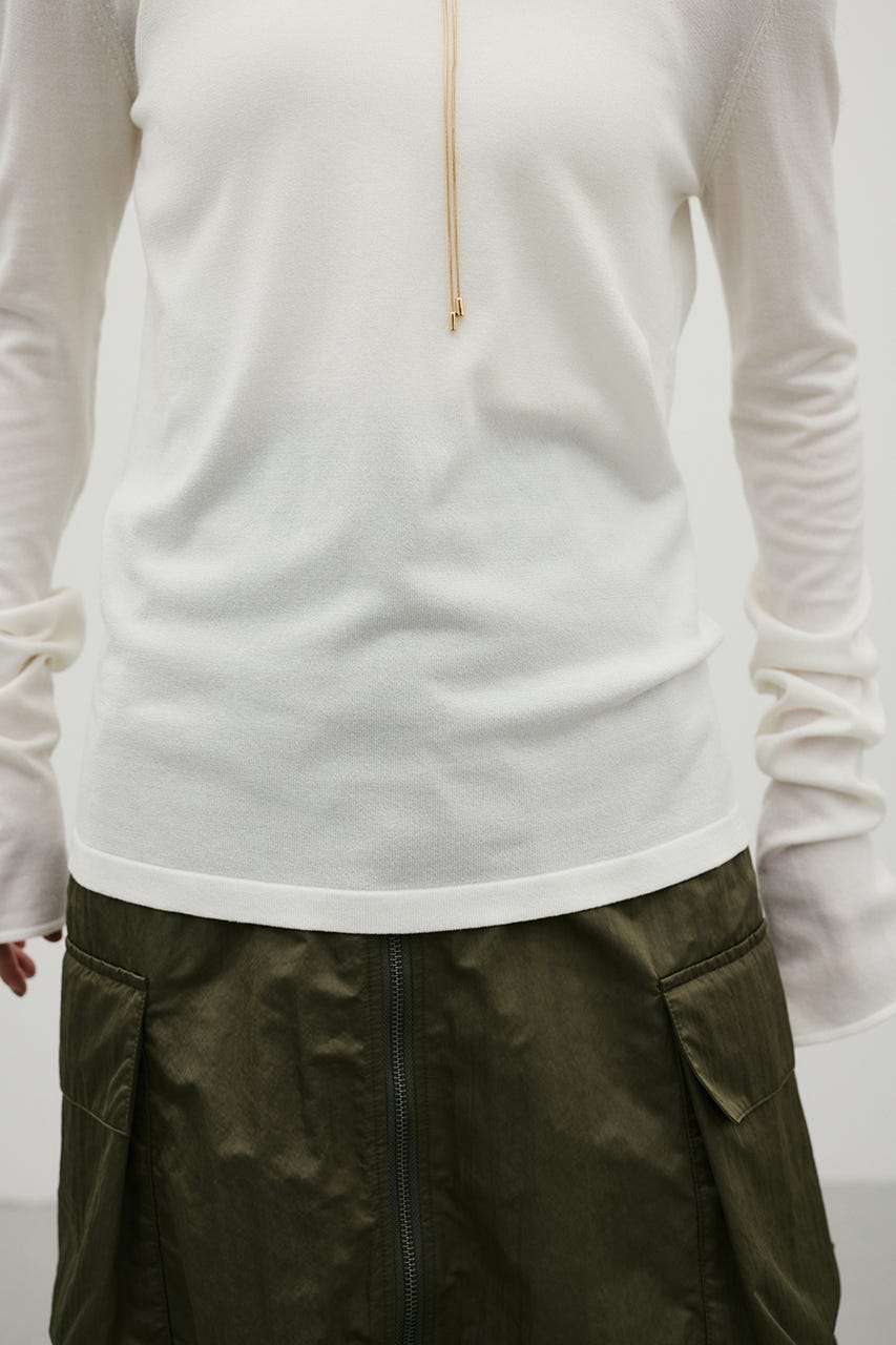 マシンウォッシャブルスリットニット WHT FREE
