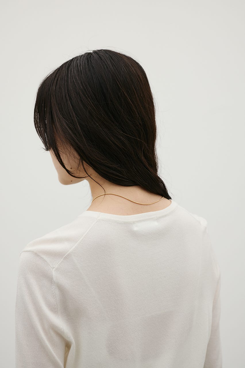 マシンウォッシャブルスリットニット WHT FREE