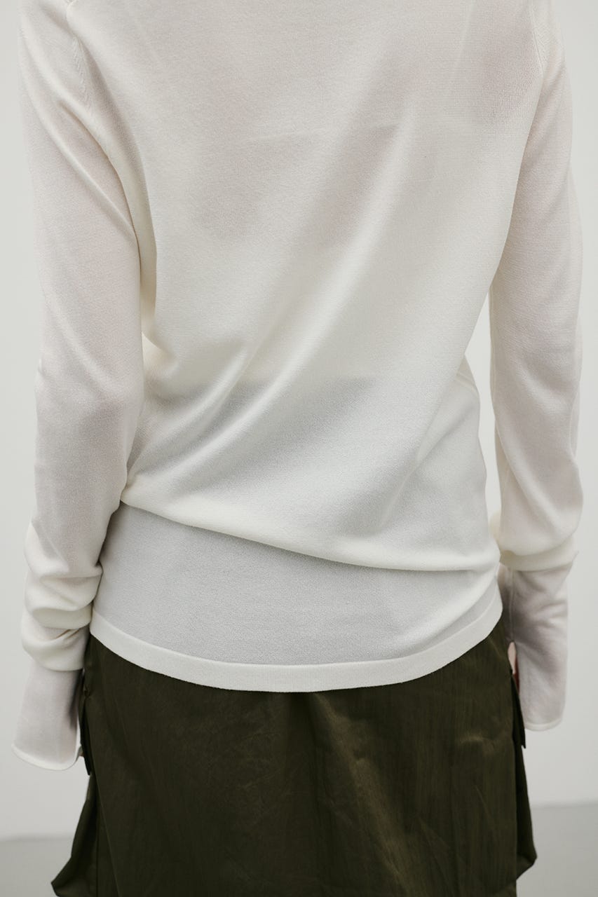 マシンウォッシャブルスリットニット WHT FREE