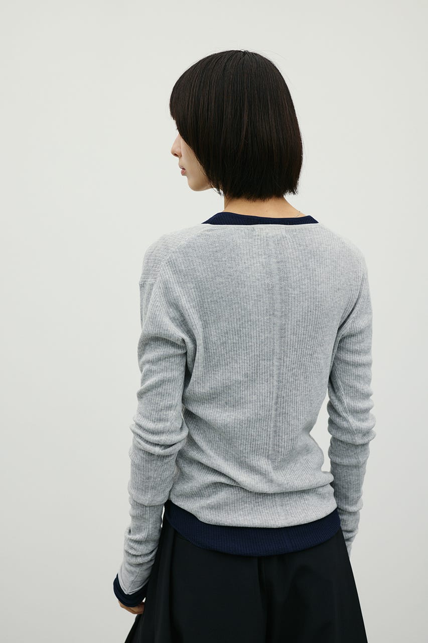 ヘンリーネックシアーニット L/GRY FREE
