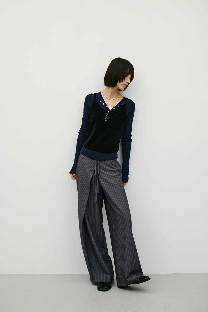 ヘンリーネックシアーニット NVY FREE