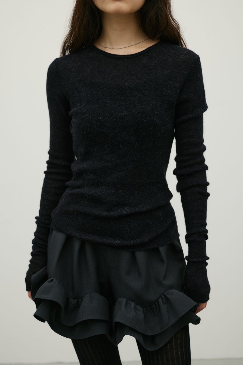 ロングスリーブソフトニット BLK FREE