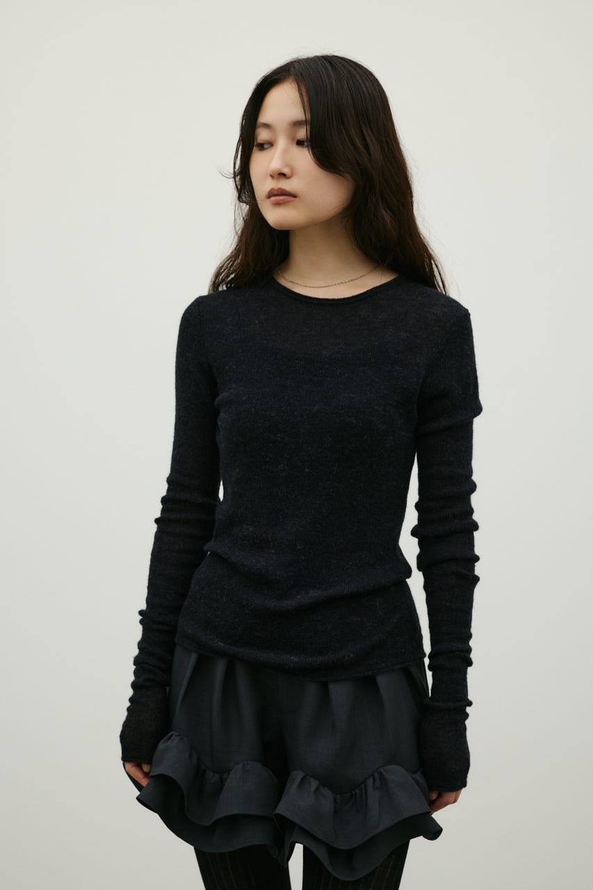 ロングスリーブソフトニット BLK FREE