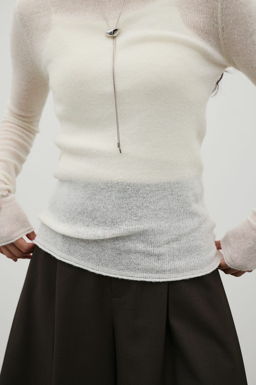 ロングスリーブソフトニット WHT FREE