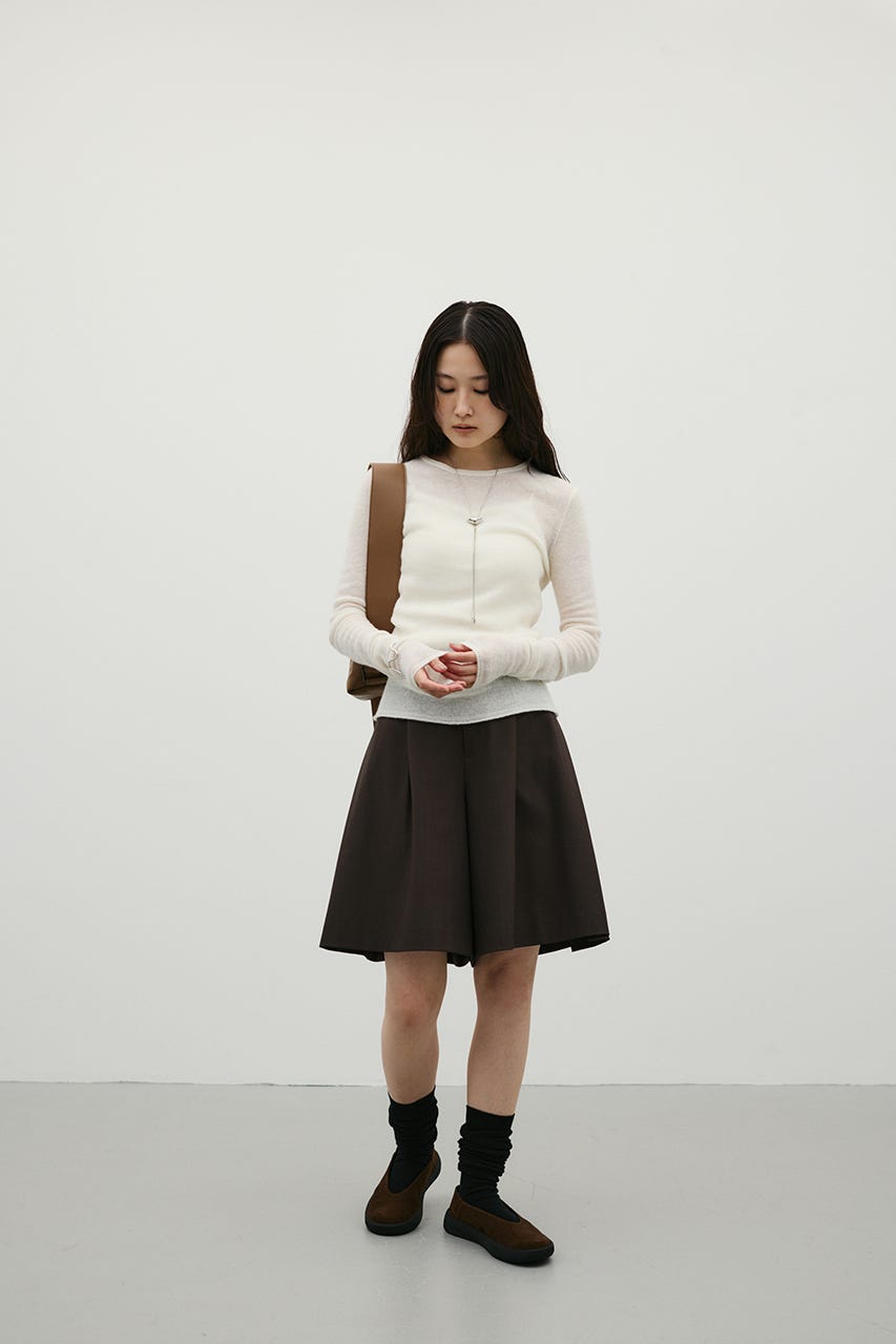 ロングスリーブソフトニット WHT FREE