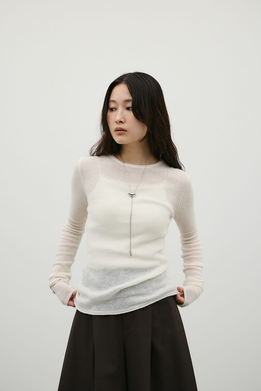 ロングスリーブソフトニット WHT FREE