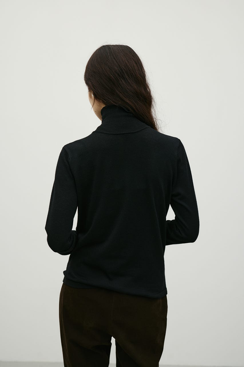 ウォッシャブル2WAYハイネックニット BLK FREE