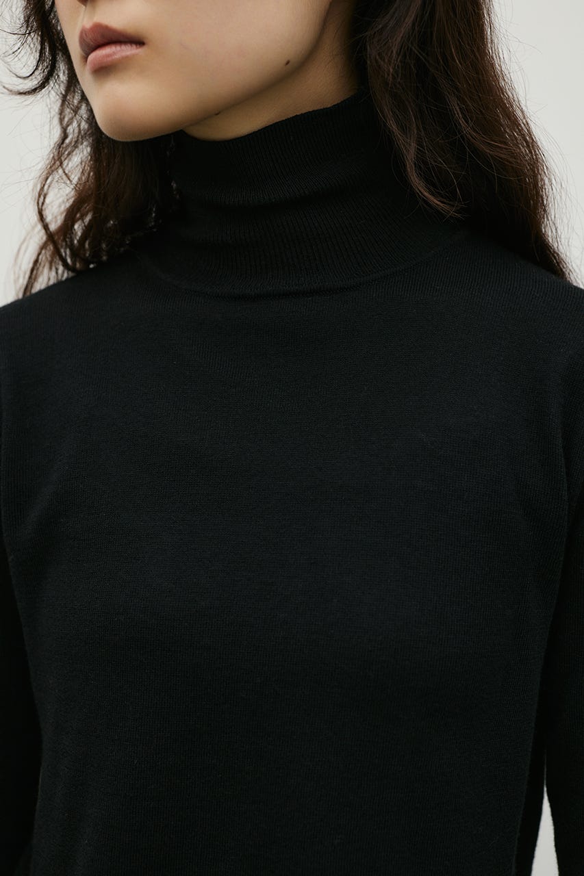 ウォッシャブル2WAYハイネックニット BLK FREE