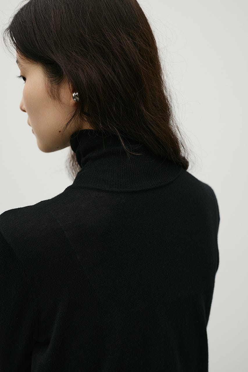 ウォッシャブル2WAYハイネックニット BLK FREE
