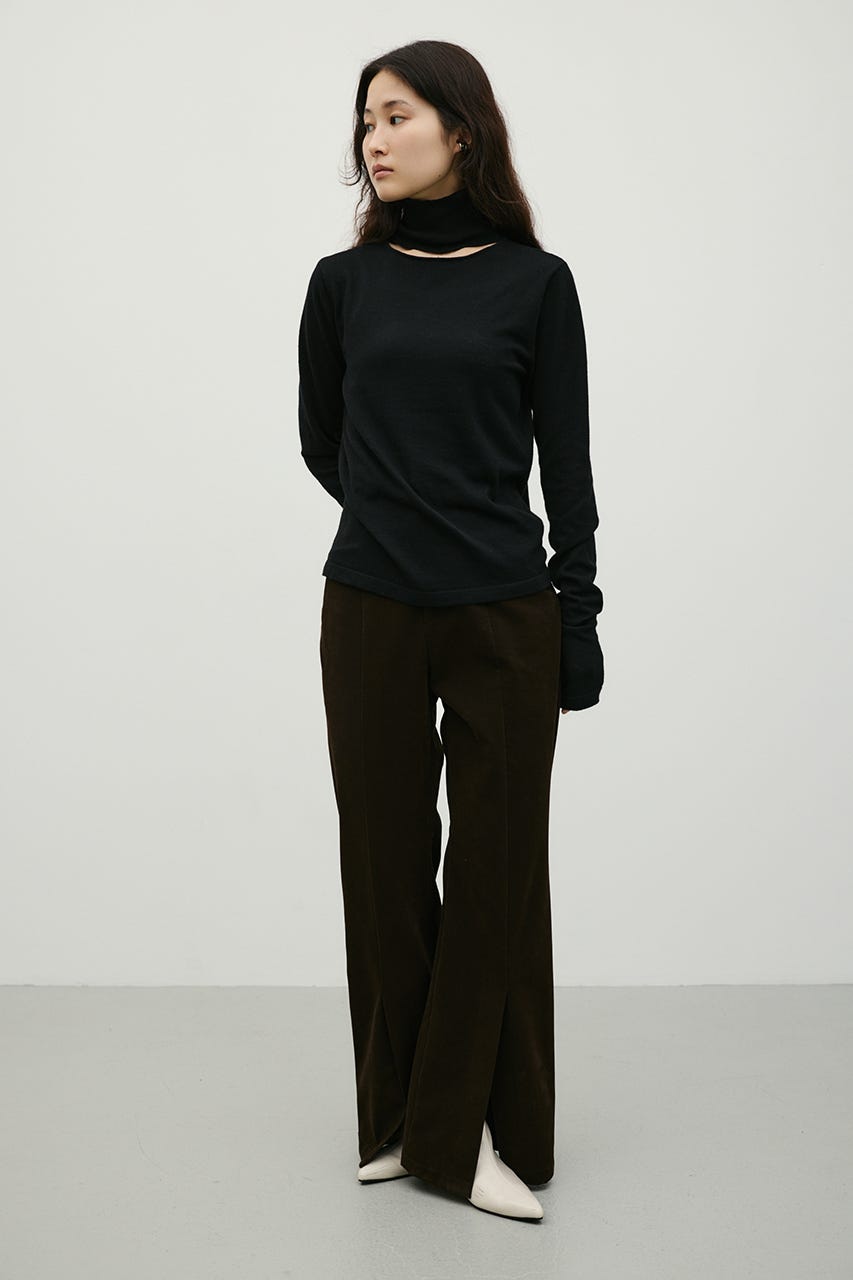 ウォッシャブル2WAYハイネックニット BLK FREE