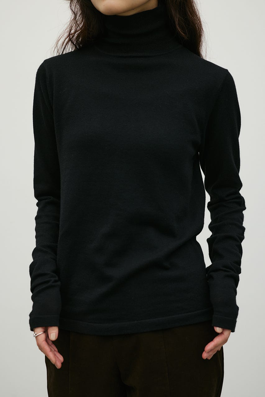 ウォッシャブル2WAYハイネックニット BLK FREE