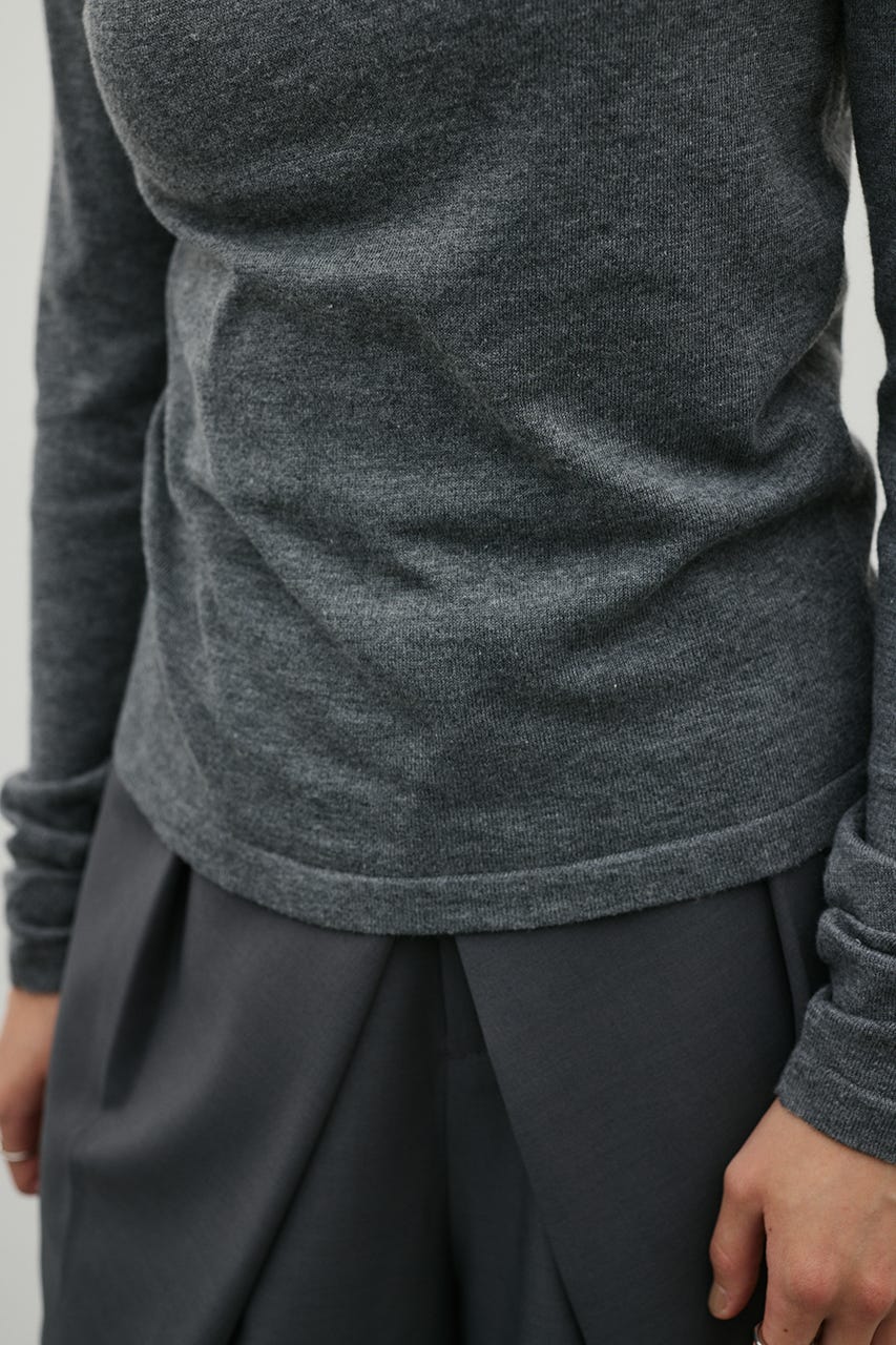 ウォッシャブル2WAYハイネックニット GRY FREE