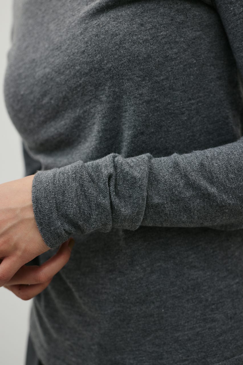 ウォッシャブル2WAYハイネックニット GRY FREE