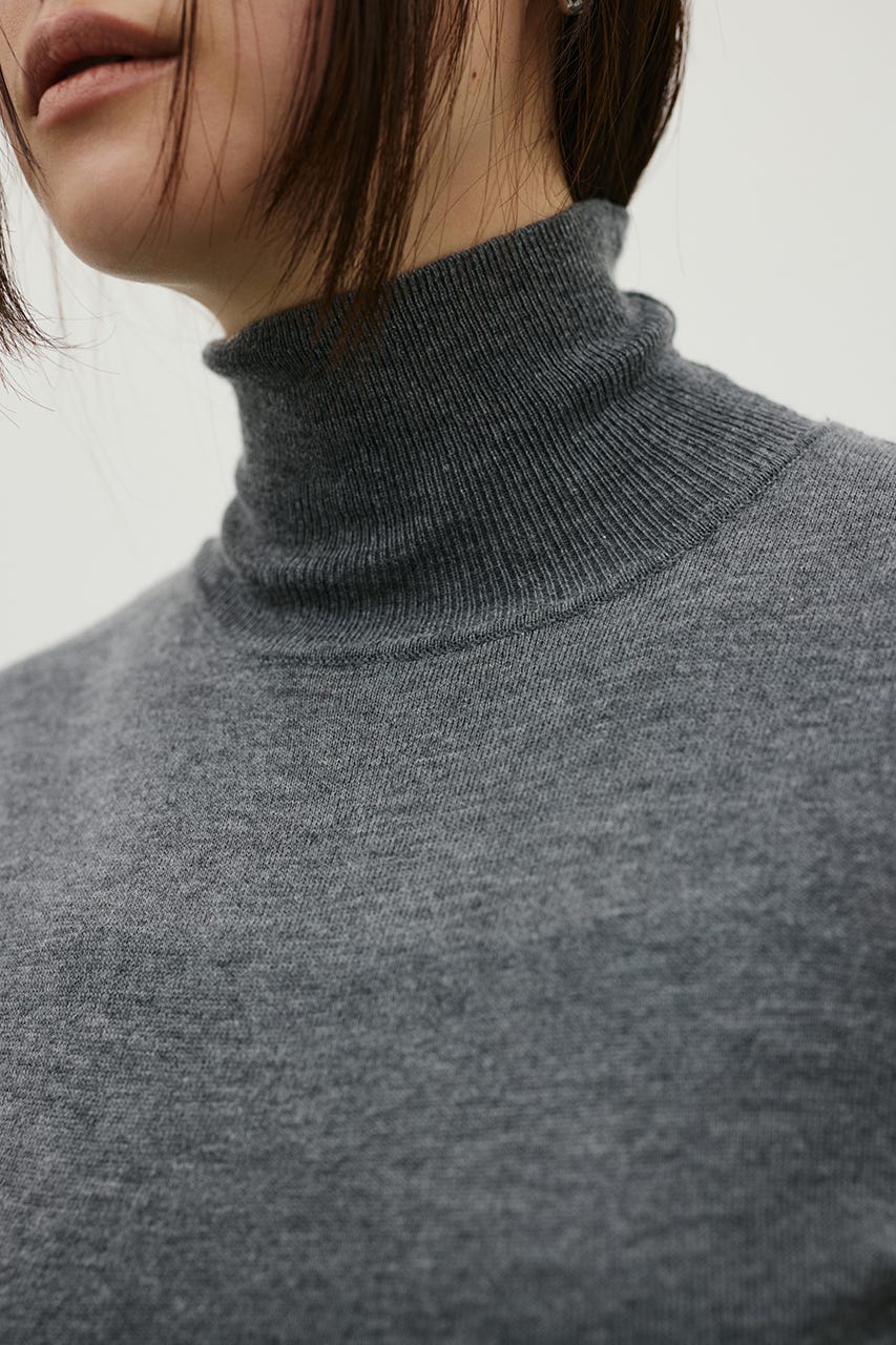 ウォッシャブル2WAYハイネックニット GRY FREE