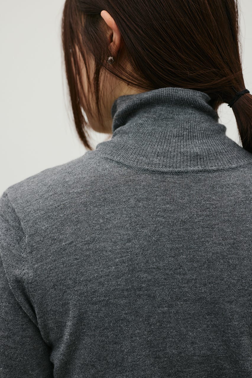 ウォッシャブル2WAYハイネックニット GRY FREE