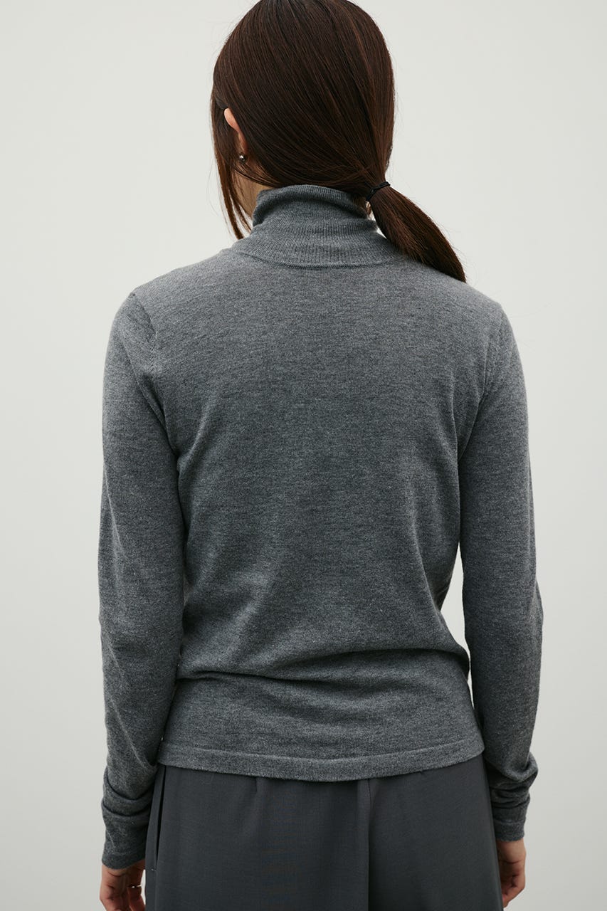 ウォッシャブル2WAYハイネックニット GRY FREE
