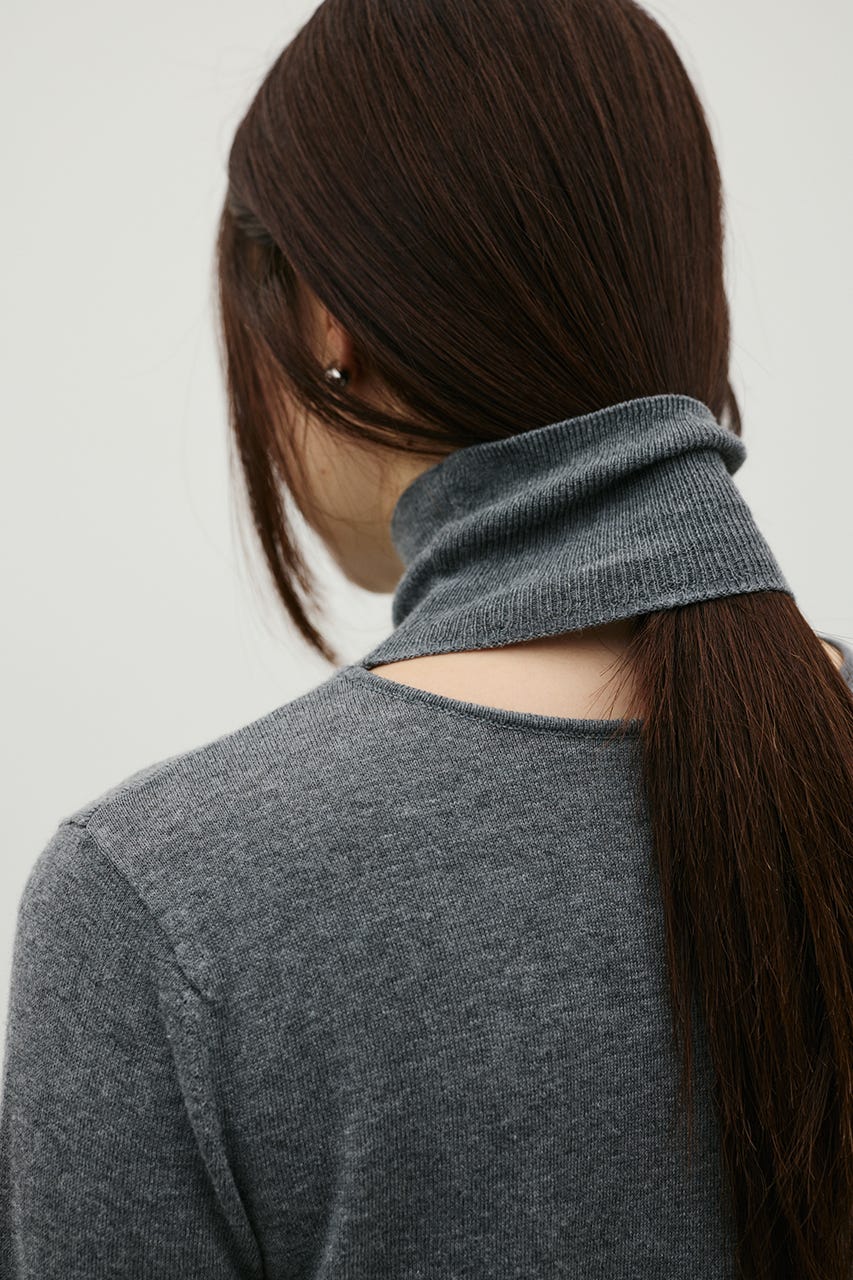 ウォッシャブル2WAYハイネックニット GRY FREE