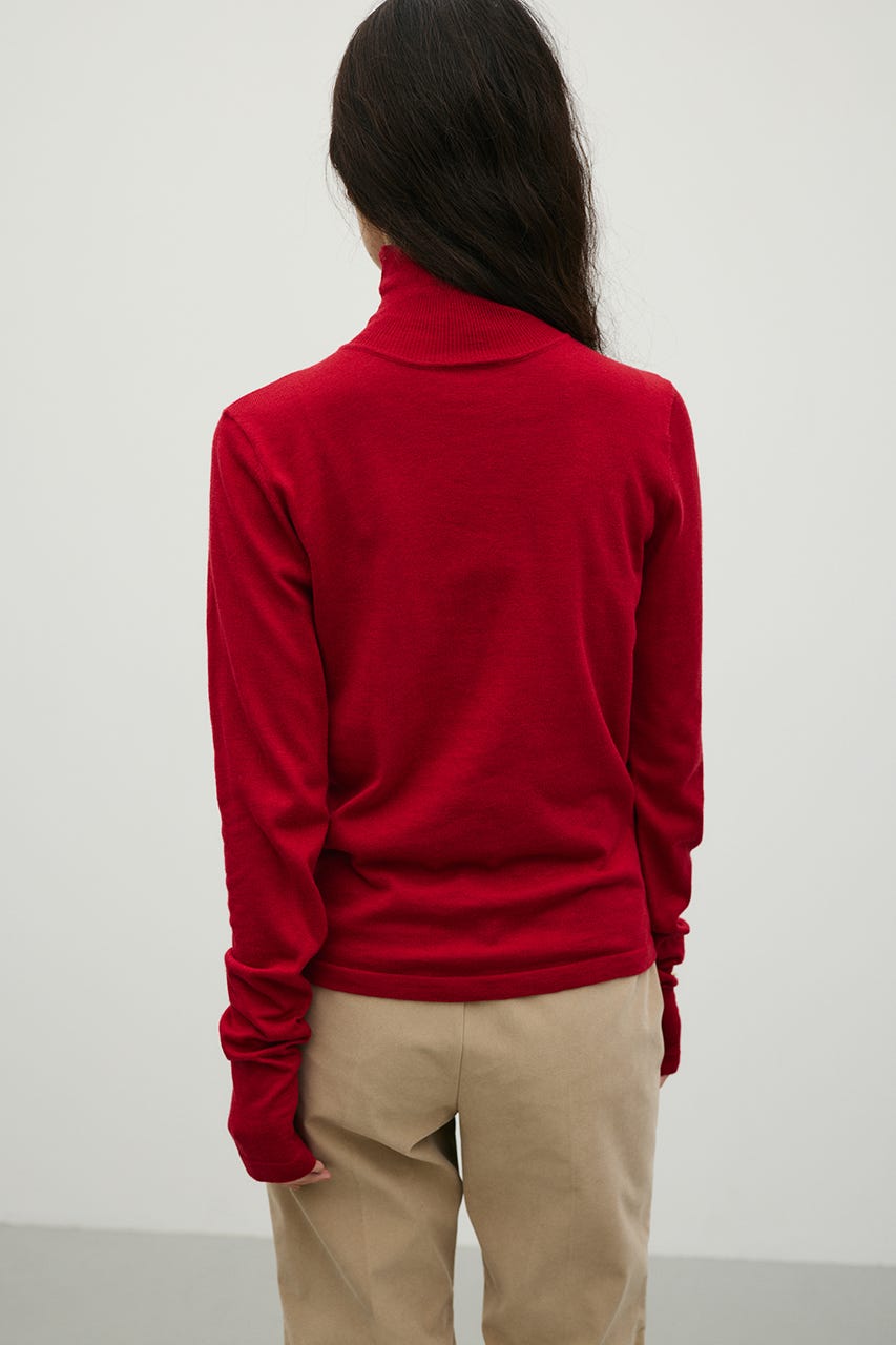 ウォッシャブル2WAYハイネックニット RED FREE